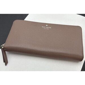 Kate Spade Light Brown Large Continental Wallet Full Zip Around NEW